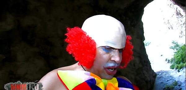  Innocent young Charlotte brutal anal fucking by a crazy clown